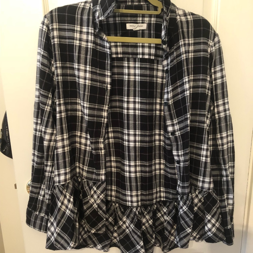 Plaid button-down shirt